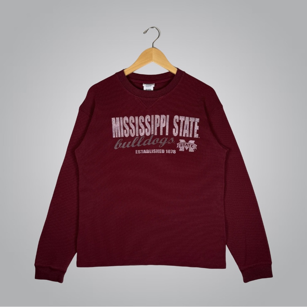 Vintage Mississippi State Bulldogs Pro Edge Crewneck Pullover Maroon Size Medium